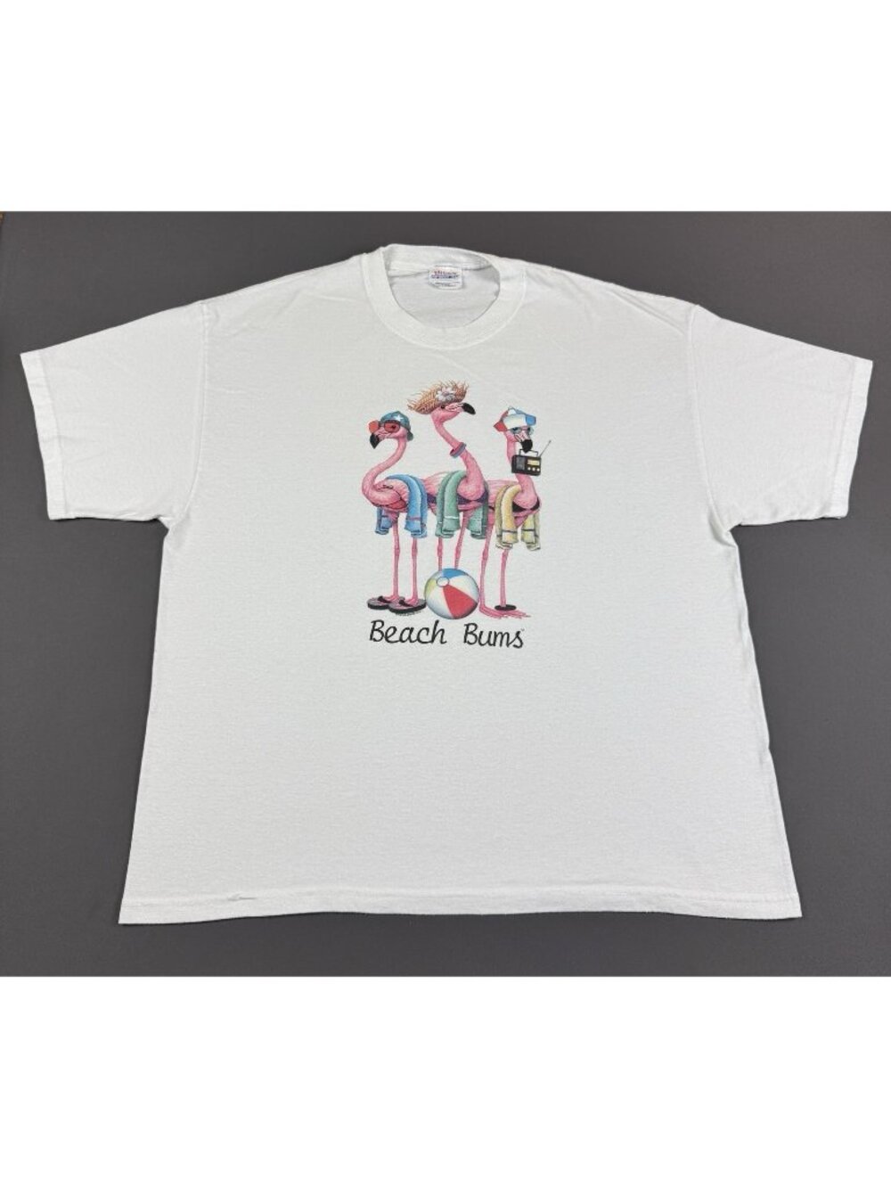 Rare Vintage Animal Flamingo Beach Bums Buns Art Earth Nature Funny Hanes XL Tee